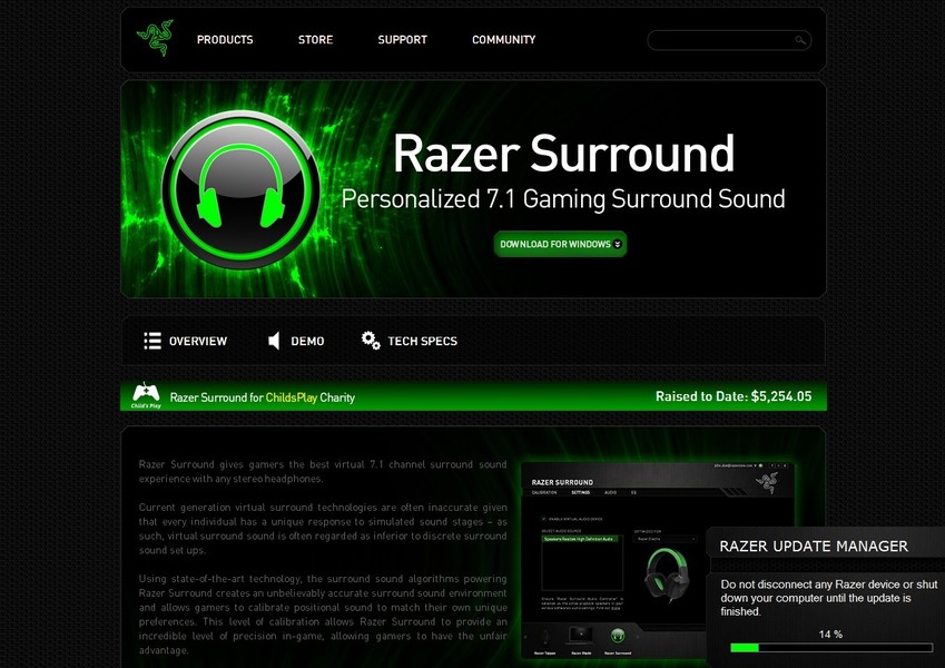 razer surround sound 7.1 download